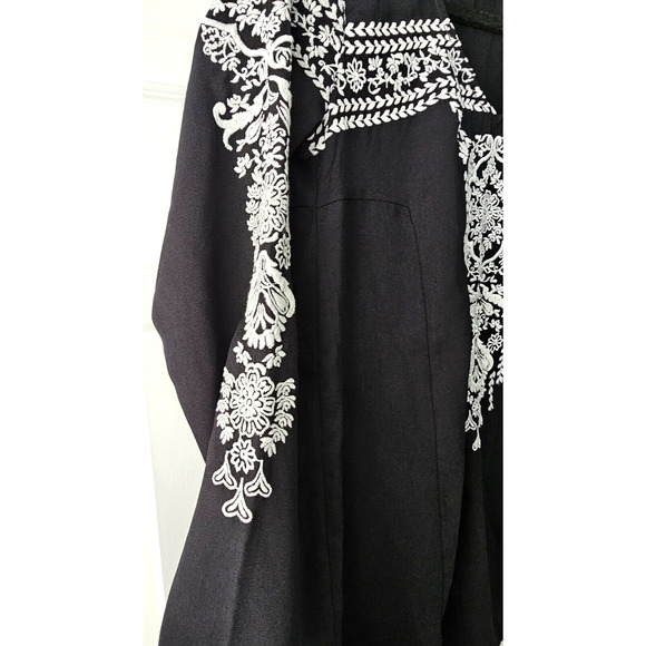 Abercrombie & Fitch Women's Size XS A Line Tunic Dress Black White Embroidered - Picture 3 of 9